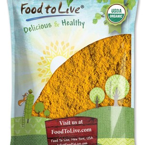 Organic Turmeric Powder — Rich in Curcumin, Non-GMO, Ground Turmeric Root, Raw, Kosher, Vegan, Sirtfood, Bulk image 2