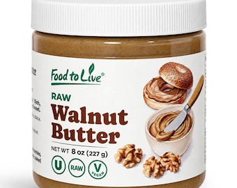 Raw Walnut Butter -  Keto, Vegan, Kosher - by Food to Live