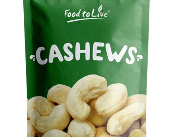 Raw Cashews – Deluxe Whole Nuts, Unsalted, Unroasted Fancy Snack, Size W-320, Kosher, Vegan, Bulk
