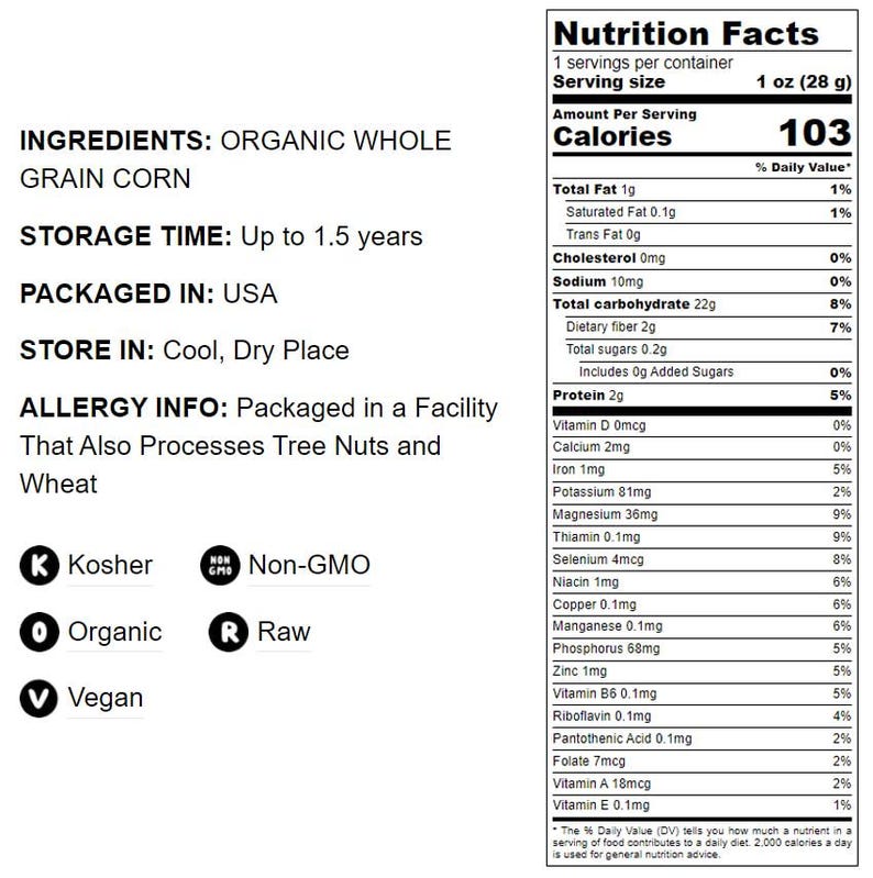 Organic Old Fashioned Cornmeal Coarse — Non-GMO, Whole Grain Corn Flour, Coarse, Kosher, Great for Baking Cornbread, Muffins image 4