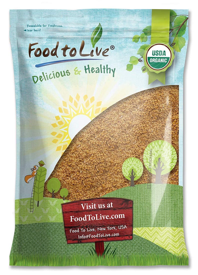 Organic Golden Flax Seeds – Whole Raw Flaxseeds, Non-GMO, Kosher, Vegan, Bulk. Rich in Omega-3 Fatty Acids, Protein, and Dietary Fiber. image 2