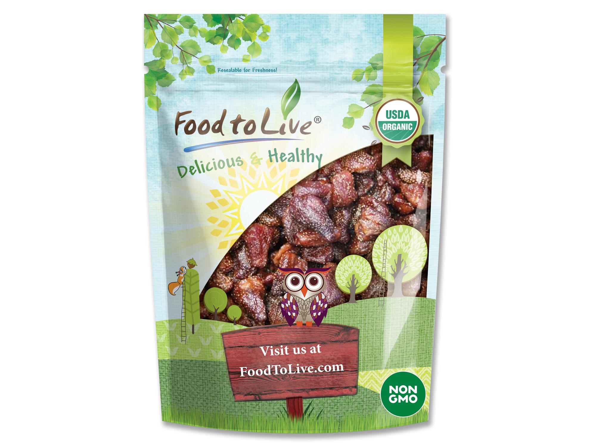 Organic Dried Strawberries - Non-GMO, Kosher, Sweetened, Unsulfured, Vegan, Bulk, Product of the USA