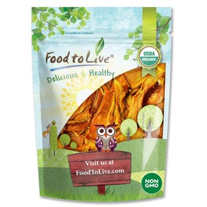 Organic Dried Mango Strips – Non-GMO, Unsulphured, Unsweetened and Delicious Fruit Snack, Chewy and Naturally, Vegan, Kosher Food in Bulk