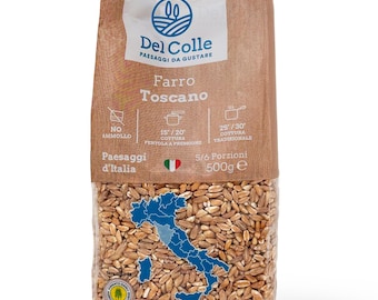 Del Colle Tuscany Pearled Farro, 1.1 LB (500 g) – Sproutable, Vegan, Kosher