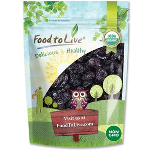 Organic Pitted Prunes — Dried California Plums, Non-GMO, Kosher, Unsulfured, Unsweetened, Bulk