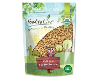 Organic Hulled Barley - Non-GMO, Kosher, Raw, Bulk Grain, Product of the USA