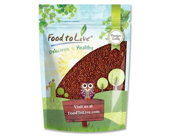 Red Quinoa - Ancient Whole Grain Seeds, Raw, Sproutable, Kosher, Vegan, Sirtfood, Bulk. Rich in Essential Amino Acids and Minerals
