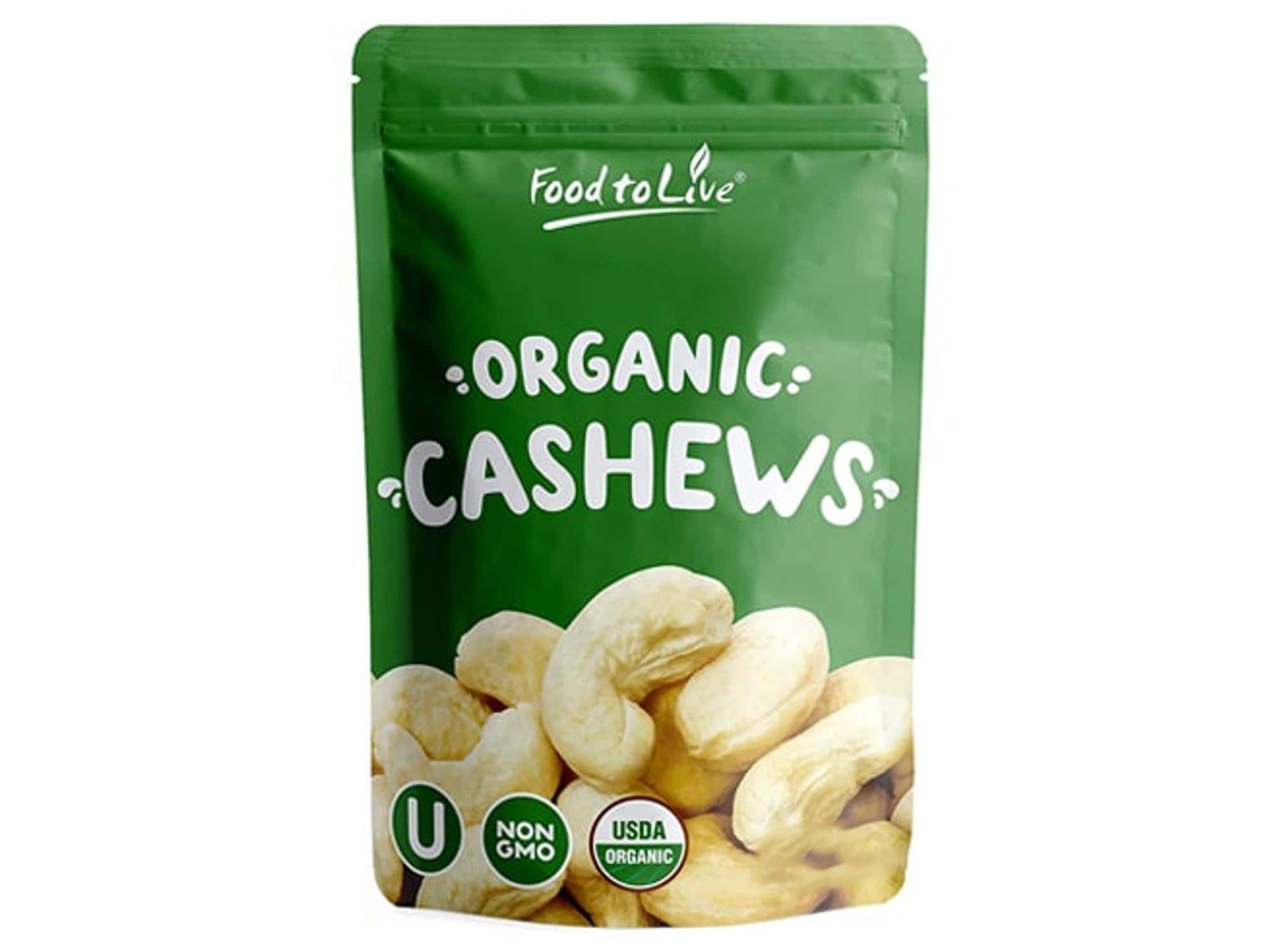 Organic Cashews - Whole, Size W-320, Unsalted, Non-GMO, Kosher, Raw, Vegan, Bulk