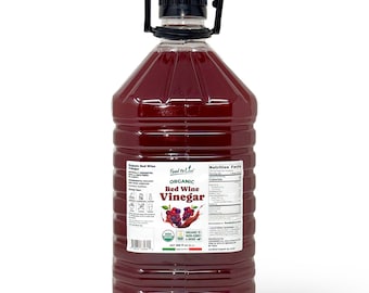 Organic Red Wine Vinegar, 169 fl oz (5 L) –  Non-GMO, Vegan – by Food to Live
