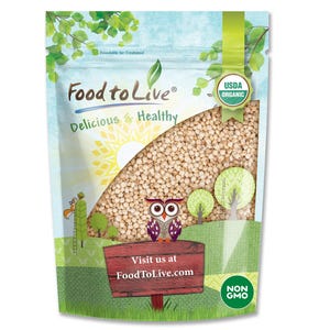 Organic Italian White Whole Grain Sorghum — Non-GMO White Groats. Raw Milo Seeds. Vegan, Bulk Broom-corn.