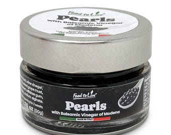 Black Pearls with Balsamic Vinegar of Modena, 50g –  Vegan, Product of Italy – by Food to Live