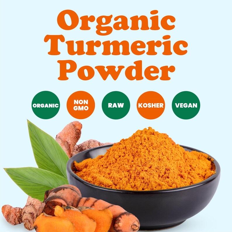 Organic Turmeric Powder — Rich in Curcumin, Non-GMO, Ground Turmeric Root, Raw, Kosher, Vegan, Sirtfood, Bulk image 7