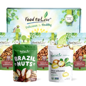 Keto Raw Nuts in a Gift Box - Pecans, Brazil Nuts, Macadamia Nuts, Walnuts, Hazelnuts