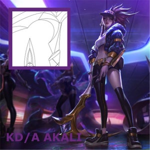 K/DA Akali Kama and Kunai weapons pattern - League of Legends cosplay