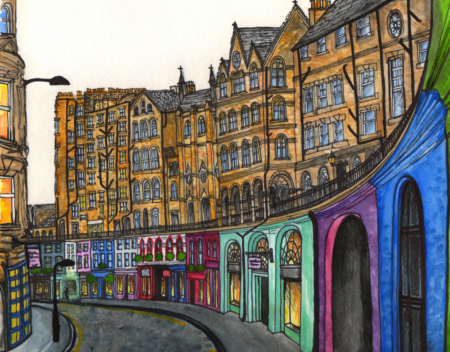 Victoria Street EDINBURGH Watercolour Print Limited Edition Etsy