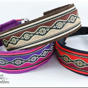 WAVE halsband met trekstop voor uw hond, in 6 verschillende kleuren en 2 breedtes, Martingale hondenhalsband