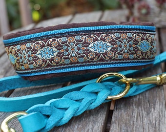 Dog collar MEDIVAL, Martingale with Jacquard ribbon