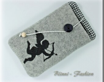 Mobile Phone Case - KEEP CALM... Cupid or flower, mobile pouch for iphone, Samsung and others