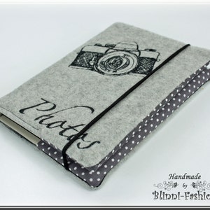 Photo album with embroidered camera, for 24 pictures, light grey image 3