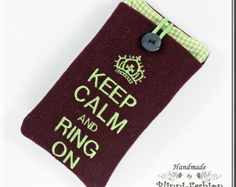 Mobile Phone Case - KEEP CALM... Cupid or flower, mobile pouch for iphone, Samsung and others