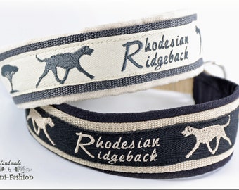 Collar - RHODESIAN RIDGEBACK - Collar para perros con parada de tren, perro