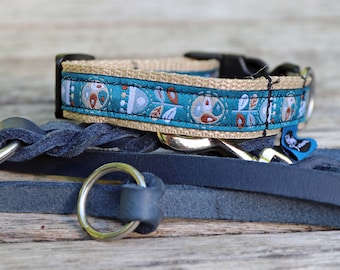 Dog Collar with click fastener, buckle, with different designs, widths and sizes