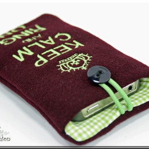 Mobile Phone Case KEEP CALM... Cupid or flower, mobile pouch for iphone, Samsung and others image 2