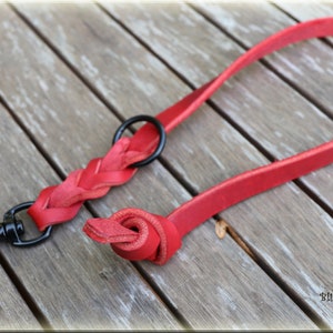 Traffic Lead, Leather leash, 2 times adjustable, oiled leather dog leash braided. 10 colours image 6