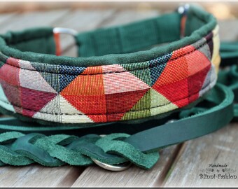 Halsband GEOMETRIE mit Zugstopp für deinen Hund, buntes Hundehalsband Martingale