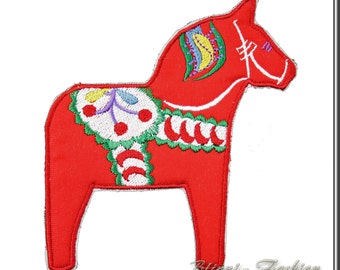 dala horse - patch - applikation - Dalahäst from sweden,  choose color