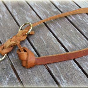 Traffic Lead, Leather leash, 2 times adjustable, oiled leather dog leash braided. 10 colours image 2