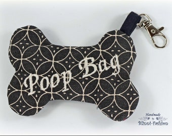 Poop Bag  - Bone, dog, Sh*t happens dispenser, key fob, choise of colors