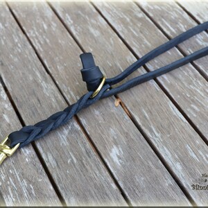 Traffic Lead, Leather leash, 2 times adjustable, oiled leather dog leash braided. 10 colours image 8