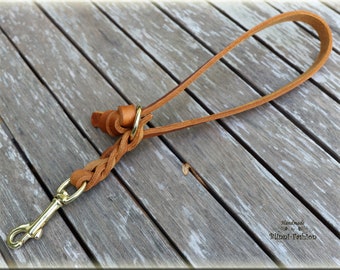 Traffic Lead, Leather leash, 2 times adjustable, oiled leather dog leash braided. 10 colours