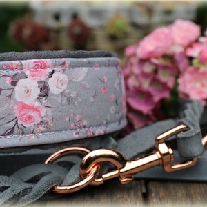 Dog collar, Martingale, romantic, light rose image 2