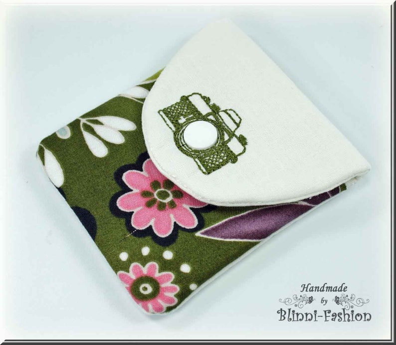Camera strap olive flowers camerastrap for DSLR or system camera