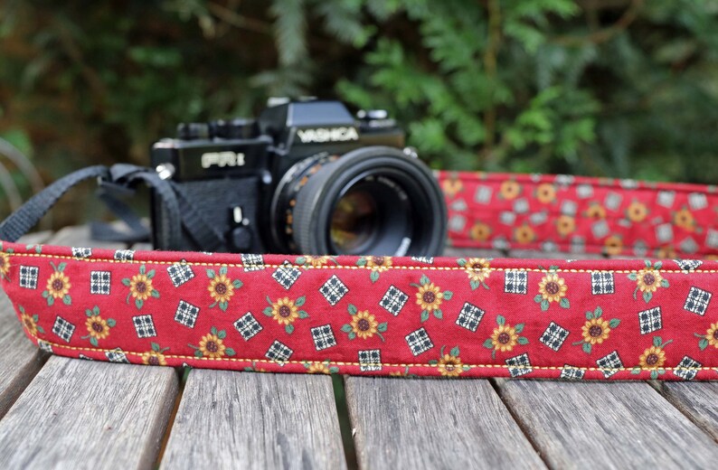 Camera strap Sunflower for DSLR or system camera image 1