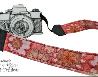 Vintage kamerarem, kameraarmband för DSLR, gammalrosa