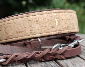 Collier CORK avec arrêt de train, collier pour chien avec de grands motifs de cuir de liège, chien, martingale