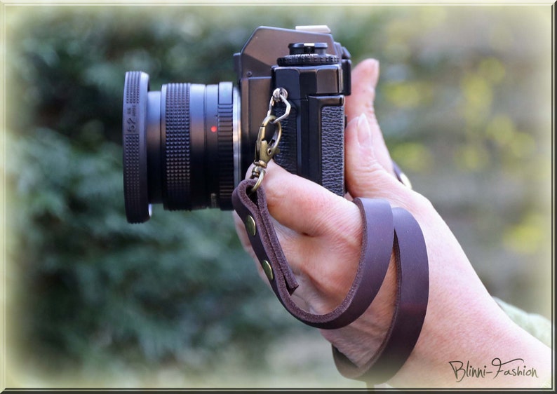 Leather camera strap in vintage style for DSLR camera, camera strap in 10 colours, choose length image 5