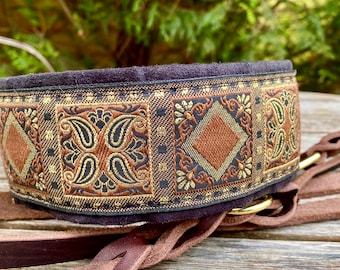 Dog collar INDIA, Martingale with elephant in different colors for large dogs