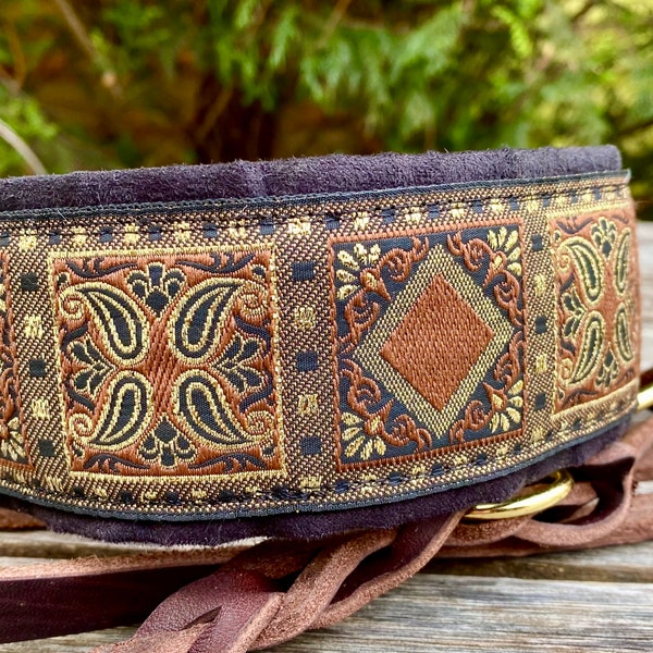 Dog collar INDIA, Martingale with elephant in different colors for large dogs