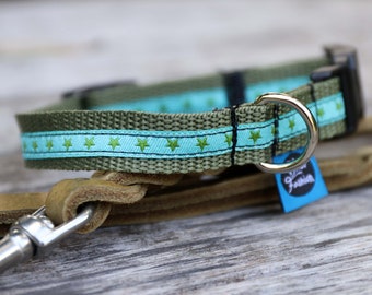 Dog or Cat Collar with click fastener, buckle, with different designs, widths and sizes