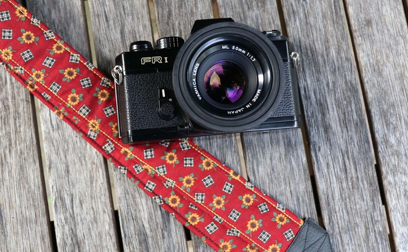 Camera strap Sunflower for DSLR or system camera image 3