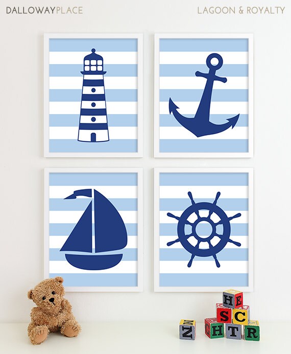 Nautical Nursery Art Baby Boy Nursery Art Nautical Nursery Etsy