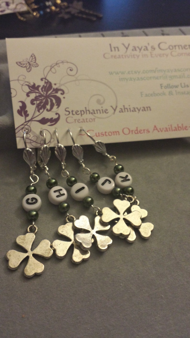 Letter Crochet Stitch Markers No Snag Stitch Holder Shamrock Etsy