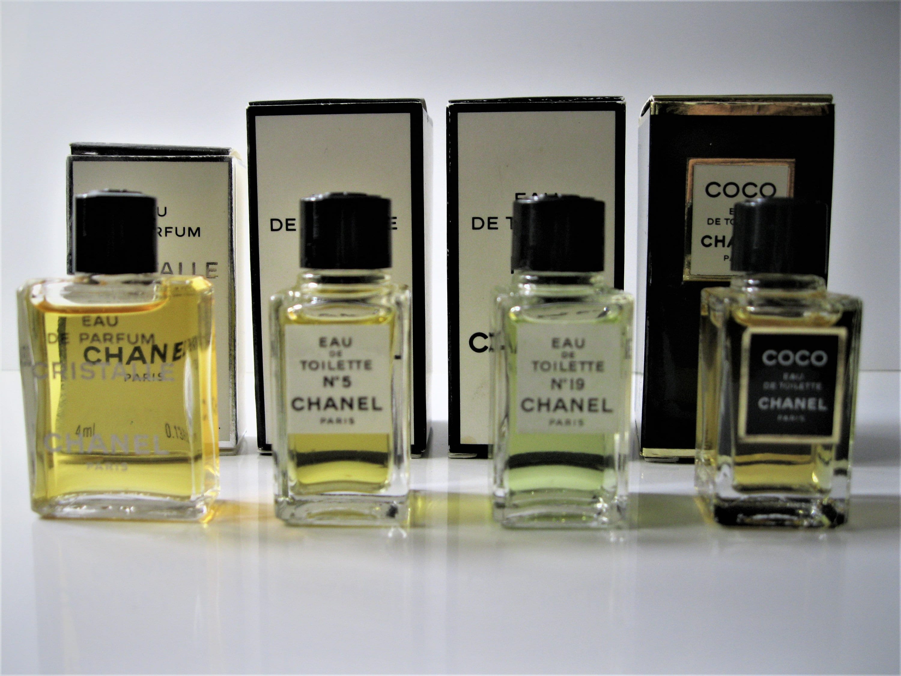 CHANEL No5 No19 Coco Cristalle 90's Vintage Formula EDT Miniatures