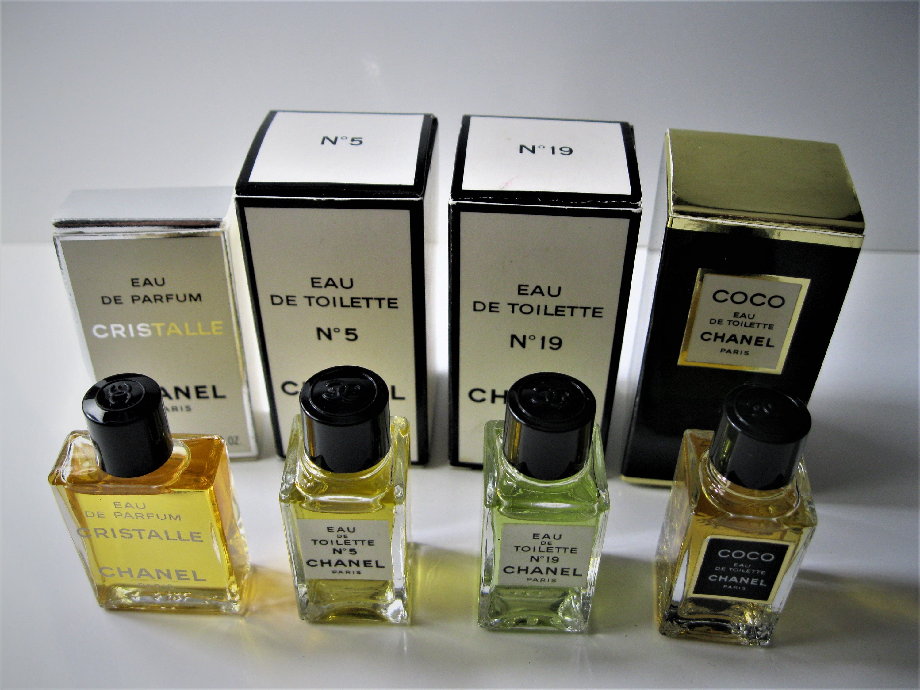 CHANEL No5 No19 Coco Cristalle 90's Vintage Formula EDT Miniatures