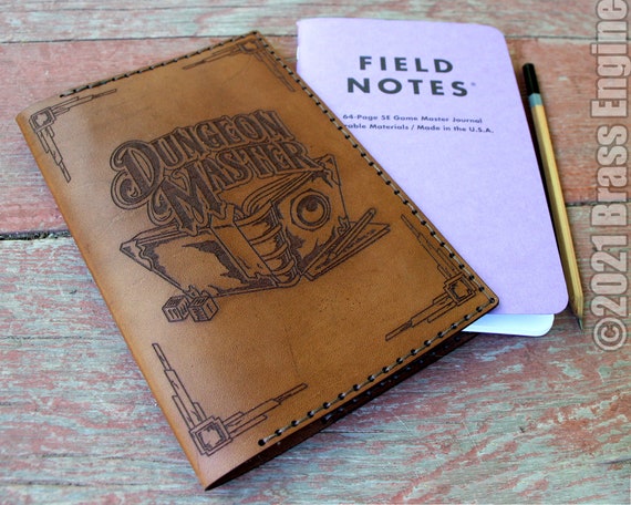 Dungeon Master Field Notes Leather Cover 4.75x7.5 Hand Stitched
