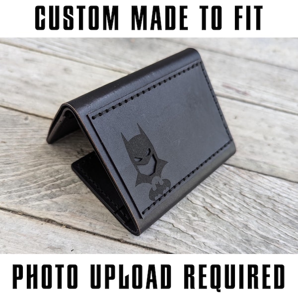 Bat Cowl ID Handmade Full Grain Leather Trifold Wallet